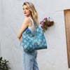 BLUE FLOWER LARGE SHOULDER BAG