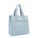 Back View of the Floral Pop Tote Bag in color  Blue.