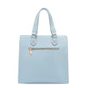 Back View of the Floral Pop Tote Bag in color  Blue
