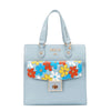 Our  Blue Floral Pop Tote Bag set on a  white background