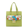 Our  Green Floral Pop Tote Bag set on a  white background