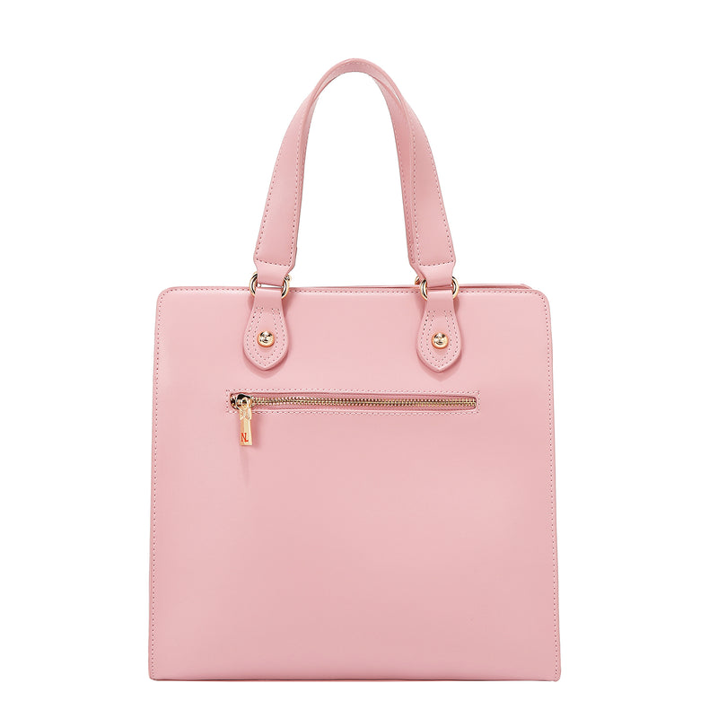 Back View of the Floral Pop Tote Bag in color pink.