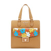 Our Taupe Floral Pop Tote Bag set on a  white background