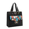 Our  Black Floral Pop Tote Bag set on a  white background
