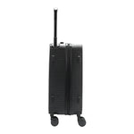Side view of our Carry on Suitcase in color black.