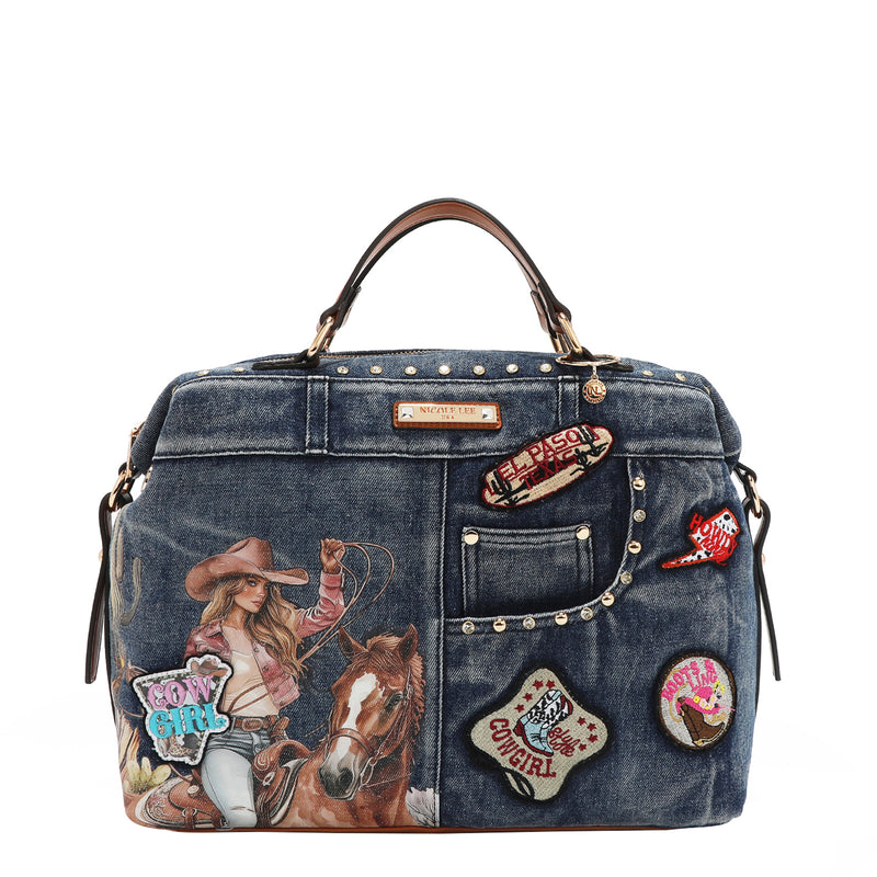 SOFIA MONTANA DENIM SATCHEL BAG