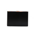 THE BOTTOM PART HAS BLACK VEGAN LEATHER.