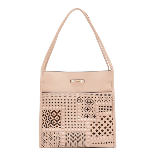 GEOMETRIC CUTOUT 2 PIECE TOTE BAG