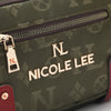 OUR NICOLE LEE LOGO HARDWARE LETTERING. GOLD-TONE HARDWARE.