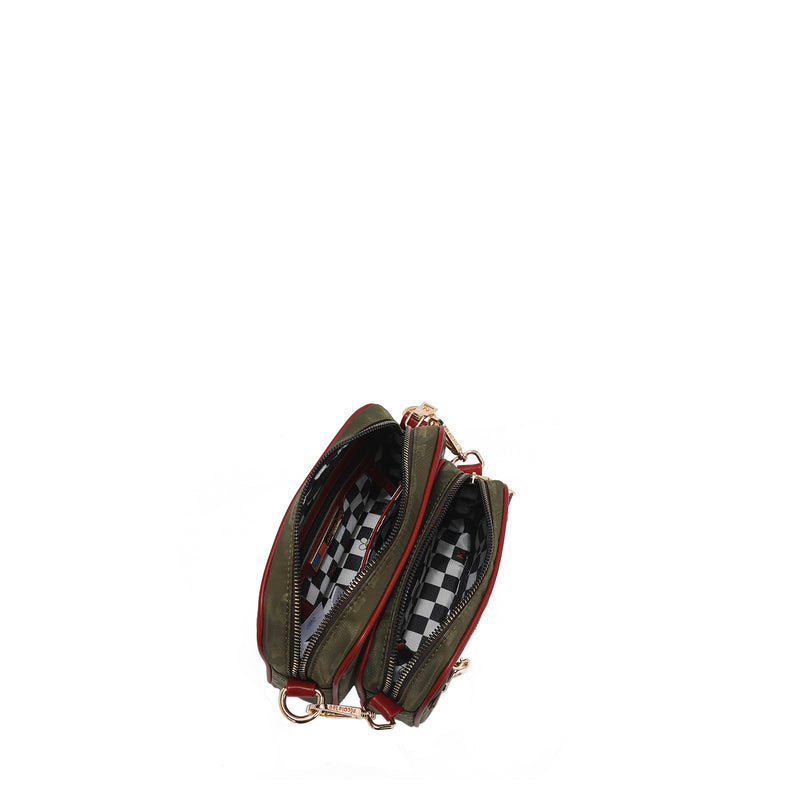 A VIEW FROM ABOVE OF OUR MARGOT 2 PIECE CROSSBODY IN OLIVE. 
