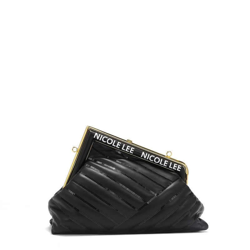 ANGLE SEQUIN CLUTCH