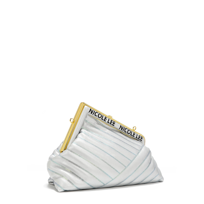 ANGLE SEQUIN CLUTCH