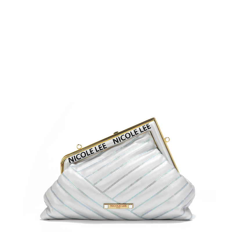 ANGLE SEQUIN CLUTCH