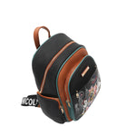 Top angle of vegan leather Nicole Lee Family Yearbook zip backpack part of the Family Yearbook 3-in-1 set (backpack, crossbody, wallet)! 