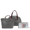 Back of vegan leather LADIES NIGHT OUT 3 PIECE SET (Handbag, Crossbody, Wallet) featuring a large dome shaped zip handbag with dual handles, a top handle crossbody, and a zip wallet for 3-in-1 versatility. 