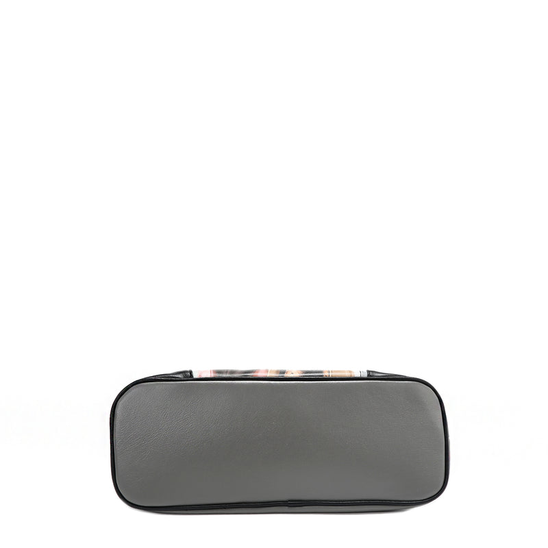 Gray bottom of vegan leather Ladies Night Out handbag part of LADIES NIGHT OUT 3 PIECE SET (Handbag, Crossbody, Wallet). 