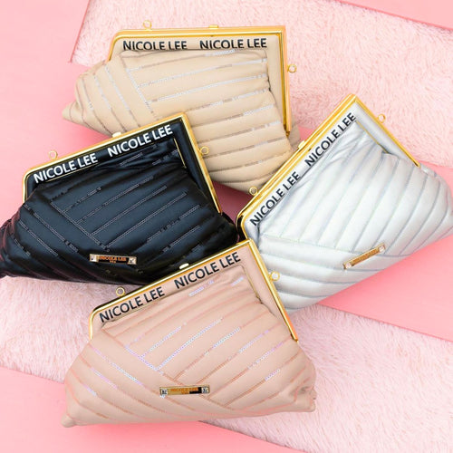 ANGLE SEQUIN CLUTCH