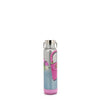 THE TUMBLER  HAS A SILVER BLUE GLITTER OMBRE IN THE BACKGROUND IN THE NICOLE LEE VIOLET BLOSSOM  PRINT. 