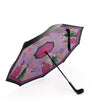 OUR BLAKELY INVERTED CUP HOLDER UMBRELLA IN OUR NICOLE LEE VIOLET BLOSSOMS DESIGN.