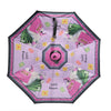 OUR BLAKELY INVERTED CUP HOLDER UMBRELLA IN OUR NICOLE LEE VIOLET BLOSSOMS DESIGN.