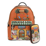 LARGE USB FASHION BACKPACK WITH CHARGING PORT AND POUCH