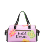 VIOLET BLOSSOM WIDE HANDBAG