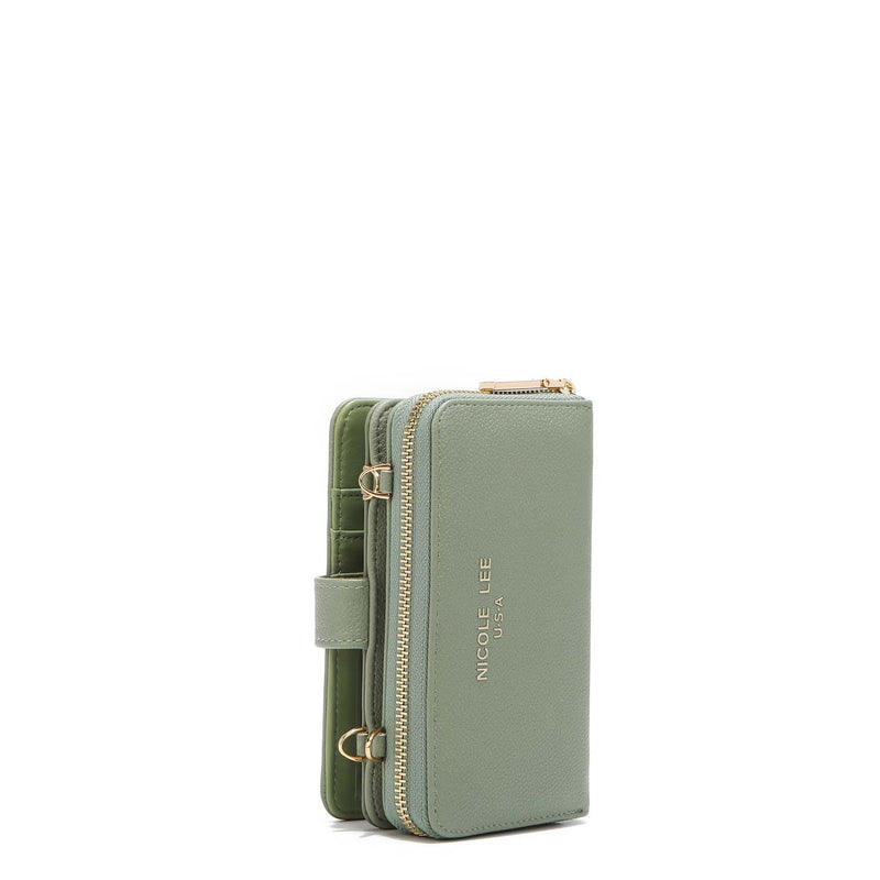 2 PIECE SOLID PHONE CASE CROSSBODY WALLET