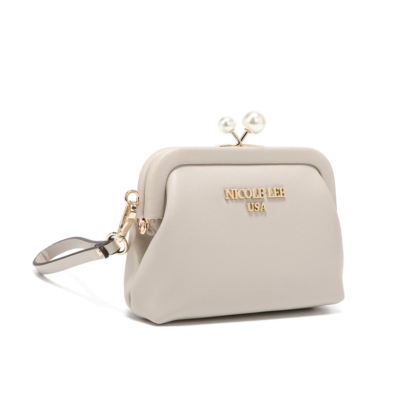 OUR ELSIE PEARL COIN PURSE IN OUR GRAY DESIGN 