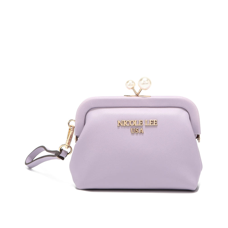 OUR ELSIE PEARL COIN PURSE IN OUR LAVENDER DESIGN 