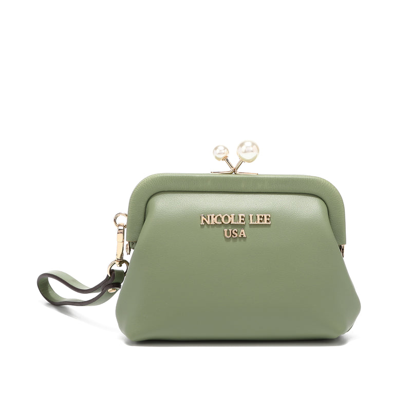 OUR NICOLE LEE  ELSIE PEARL COIN PURSE IN OUR SAGE DESIGN 